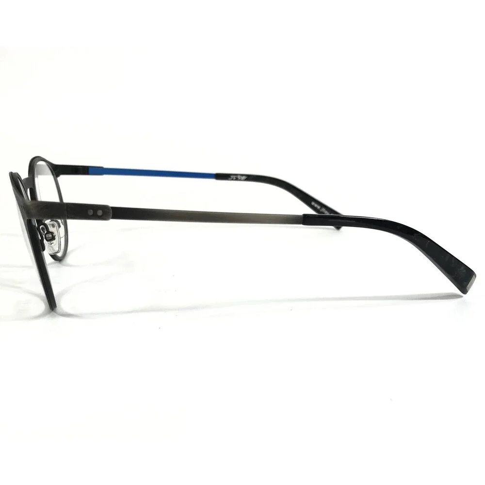 JF Rey Eyeglasses Frames JF2737 1320 Silver Brushed Blue Round 46-21-145